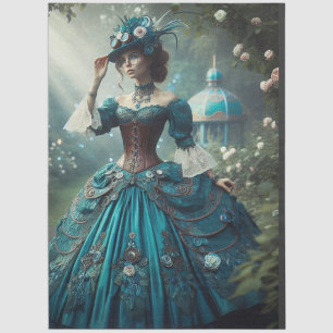 Decoupage Steampunk Vintage Victorian Garden Lady Tissue Paper