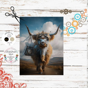Decoupage Steampunk Whimsical Highland with Flair Tissue Paper
