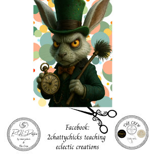 Decoupage Storybook Rabbit Pocket Watch Green Hat Tissue Paper