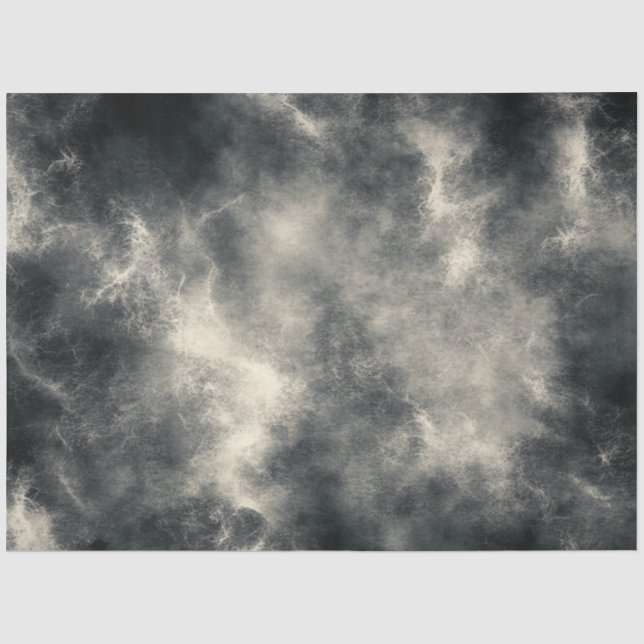 Decoupage Textured Black Silver White Faux Finish Tissue Paper (Front)