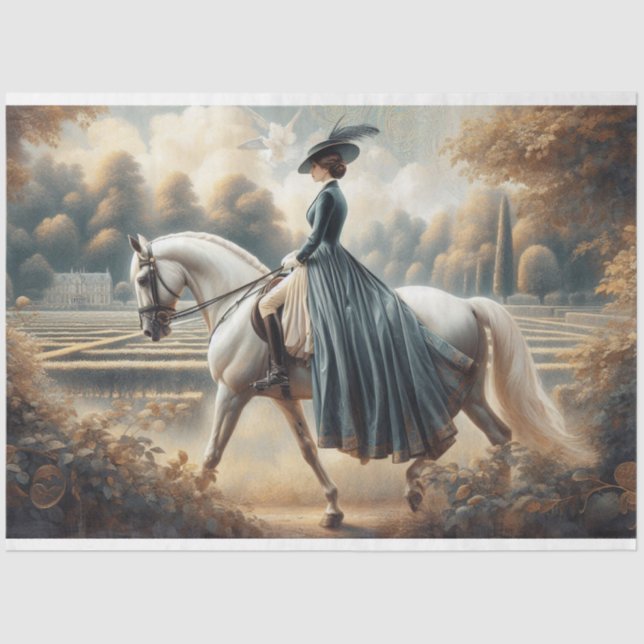 Decoupage Tissue Paper Equestrian Victorian (Front)
