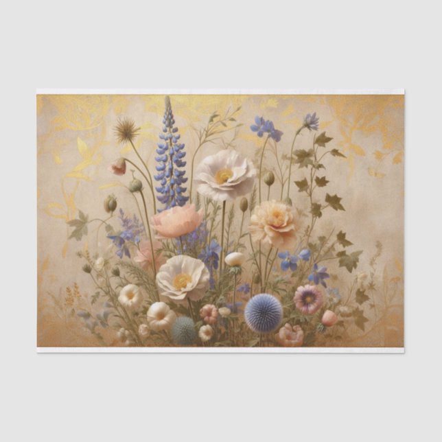 Decoupage Tissue Paper Floral Design (Front)
