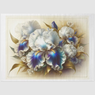 Decoupage Tissue Paper Floral Iris Flowers