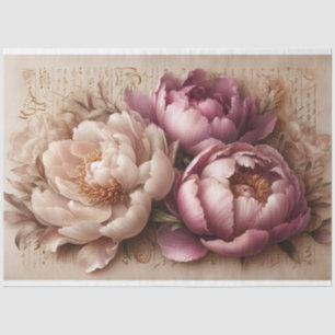 Decoupage Tissue Paper Floral Peony Design