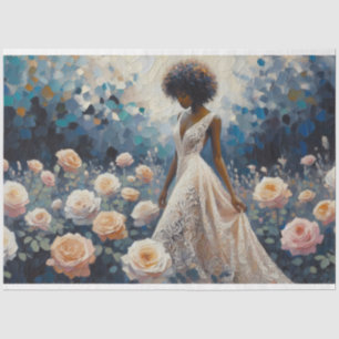 Decoupage Tissue Paper Lady Of Roses Design