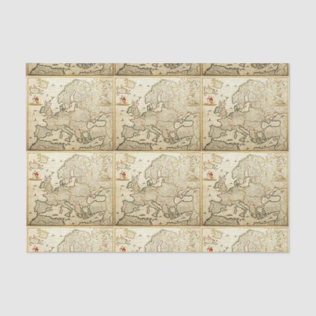 Decoupage Tissue Paper - Map of Europe (Front)