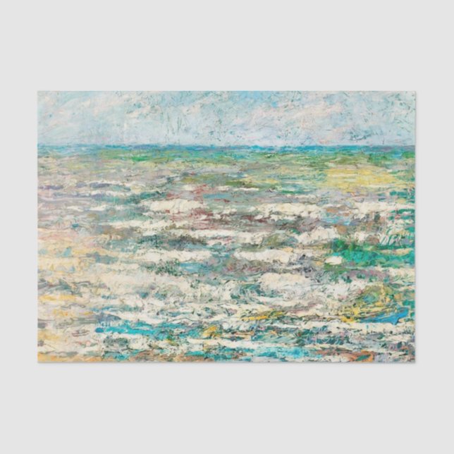 Decoupage Tissue Paper Ocean Multicolor Blue Green (Front)