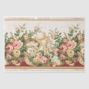 DECOUPAGE TISSUE PAPER : VINTAGE FLORAL FRIEZE