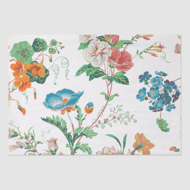DECOUPAGE TISSUE PAPER : VINTAGE FLORAL WALLPAPER (Front)