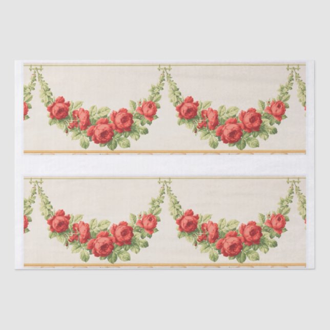 DECOUPAGE TISSUE PAPER : VINTAGE FRIEZE BORDER (Front)