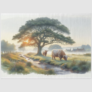 Decoupage Tissue Paper West Highland Cattle