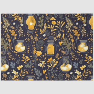 Decoupage Tissue Paper Whimsical Plants Lanterns