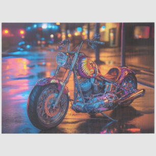 Decoupage Urban Custom Painted Motorcycle  Tissue Paper