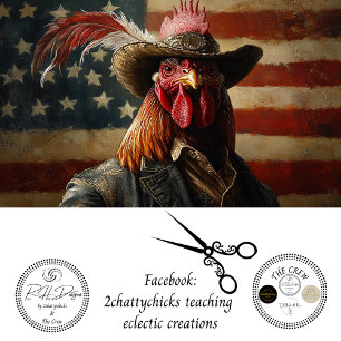 Decoupage USA Patriotic Rooster Flag Tissue Paper