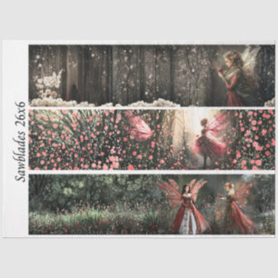 Decoupage Valentine Fairy Signs & Handsaws  Tissue Paper