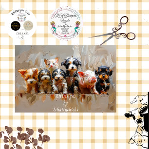 Decoupage Vet's Office Personalised Animal Photos Tissue Paper