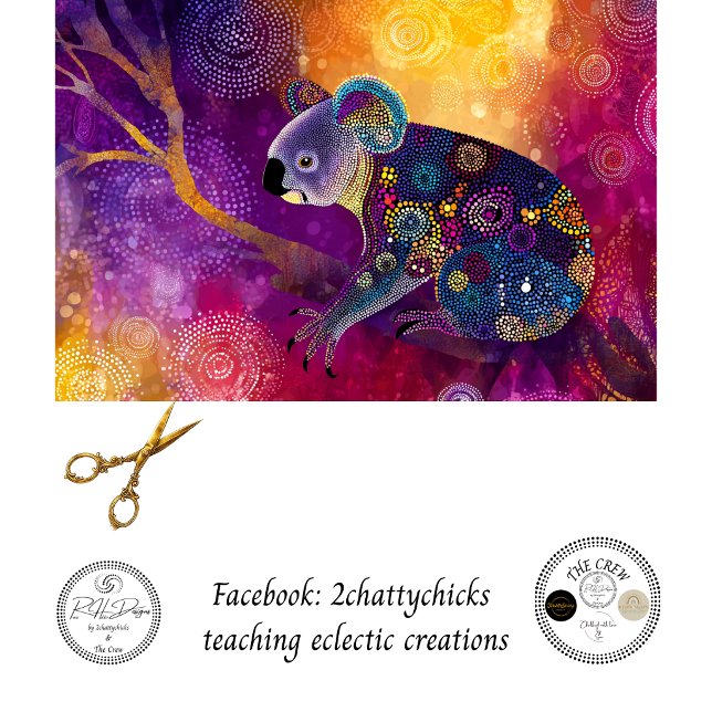 Decoupage Vibrant Koala Aboriginal Art  Tissue Paper (Creator Uploaded)