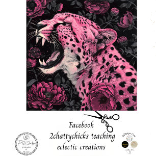 Decoupage Vibrant Pink Black Coloured Cheetah  Tissue Paper