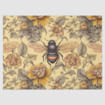 Decoupage, Victorian Bee, Elegant Bee & Flowers