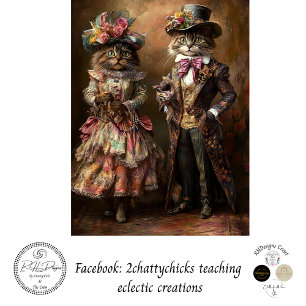 Decoupage Victorian-era Dressed Cats Tissue Paper