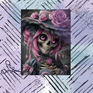 Decoupage Victorian Gothic Skeleton Tissue Paper
