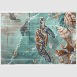 Decoupage Vintage Art of Sea Turtle Tissue Paper