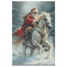 Decoupage Vintage Classic Santa Riding White Horse