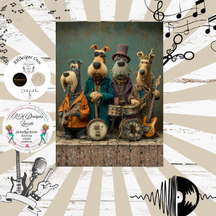 Decoupage Vintage Dog Rock Band Fur Feathers Funk  Tissue Paper