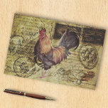 Decoupage Vintage Ephemera Rooster Farm  Tissue Paper<br><div class="desc">This design may be personalised by choosing the Edit Design option. You may also transfer onto other items. Contact me at colorflowcreations@gmail.com or use the chat option at the top of the page if you wish to have this design on another product or need assistance. See more of my designs...</div>