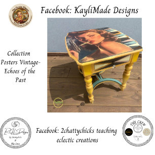 Decoupage Vintage Poster Girl Cigarette & Pistol Tissue Paper