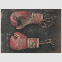Decoupage Vintage Red Boxing Gloves Poster