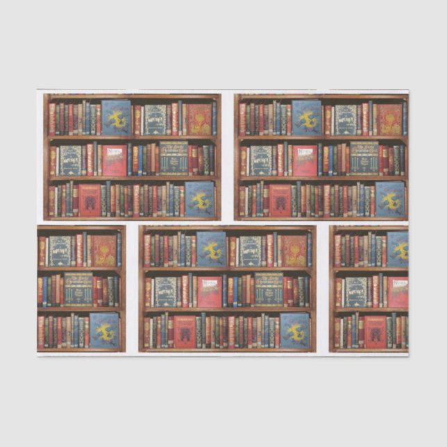 Decoupage Vintage Retro Book Design Tissue Paper (Front)