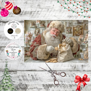 Decoupage Vintage Santa Cheer Country Store Cookie Tissue Paper