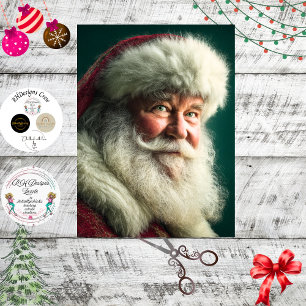 Decoupage Vintage Santa Claus Christmas Portrait Tissue Paper