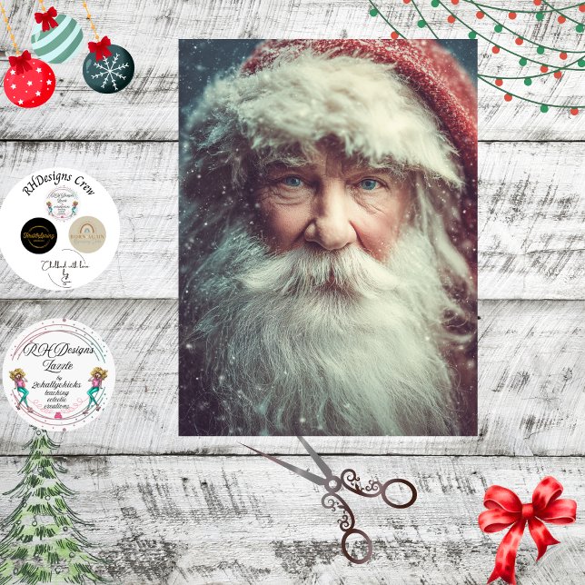 Decoupage Vintage Santa Claus Portrait  Tissue Paper (Creator Uploaded)