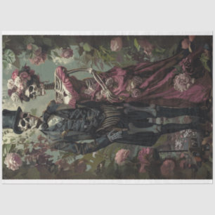 Decoupage Vintage Skeletons Day of Dead Tissue Paper