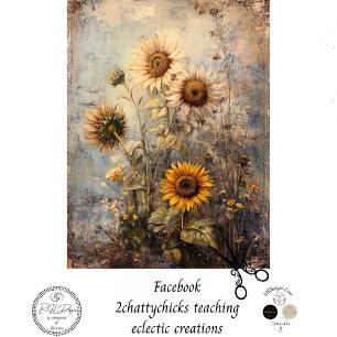 Decoupage Vintage Sunflower Painting Tissue Paper