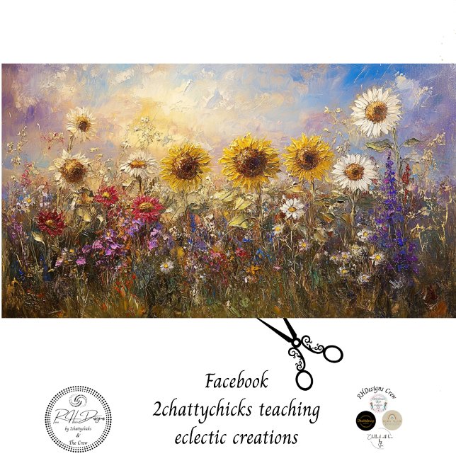 Decoupage Vintage Sunflower & Wildflower Oil Paint Tissue Paper (Creator Uploaded)