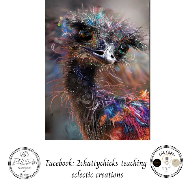 Decoupage Wackadoodle Vibrant Ostrich Emu  Tissue Paper (Creator Uploaded)