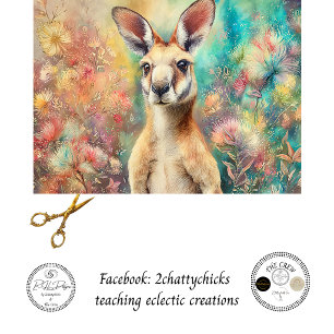 Decoupage Watercolor Australian Kangaroo Art Tissue Paper