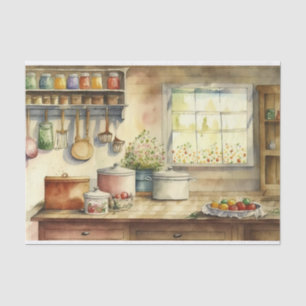 Decoupage watercolor Country kitchen Tissue Paper