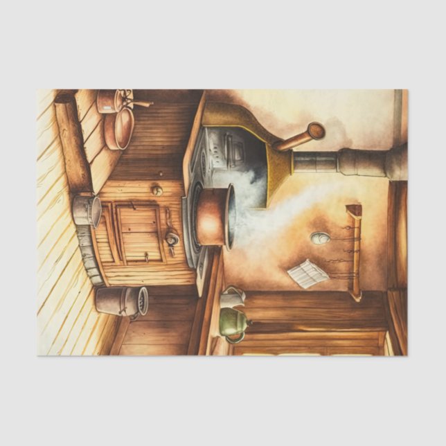 Decoupage watercolor Country kitchen Tissue Paper (Front)