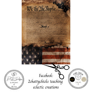 Decoupage We The People Constitution Flag Tissue Paper