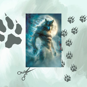 Decoupage Werewolf Is Reclaimed Tissue Paper