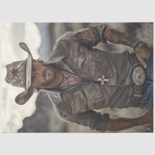 Decoupage Western Cowboy Christian Rancher Tissue Paper