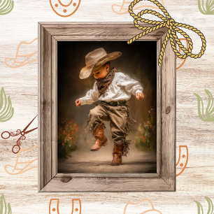 Decoupage Western Whimsy Child Dancing Prairie  Tissue Paper