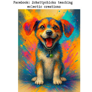 Decoupage Whimsical Abstract Beagle Joyful Pup Tissue Paper