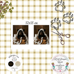 Decoupage Whimsical Bear Cub Toilet Paper Bathroom