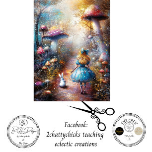 Decoupage Whimsical Blonde Girl & Rabbit Forest Tissue Paper