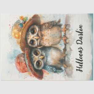 Decoupage Whimsical Boho Style Dressed Love Birds Tissue Paper